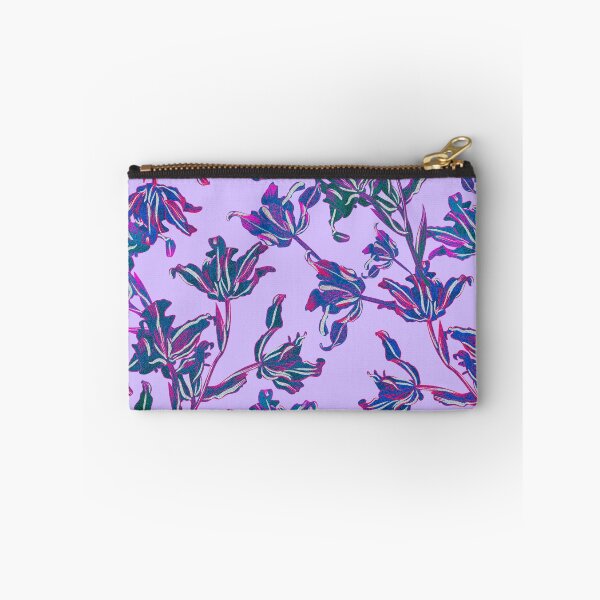 Item preview, Seamless pattern with neon orchids and psychedelic purple tropical foliage designed and sold by ANAKOTO.