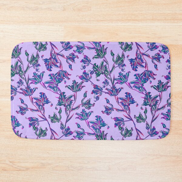 Item preview, Seamless pattern with neon orchids and psychedelic purple tropical foliage designed and sold by ANAKOTO.
