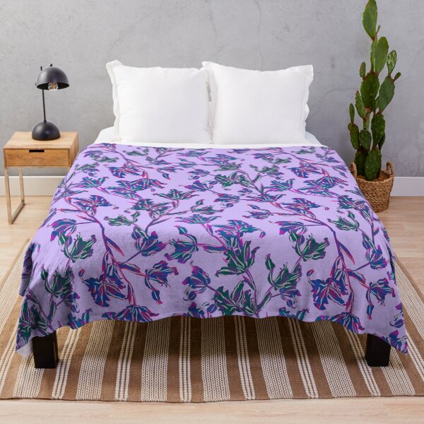 Item preview, Seamless pattern with neon orchids and psychedelic purple tropical foliage designed and sold by ANAKOTO.