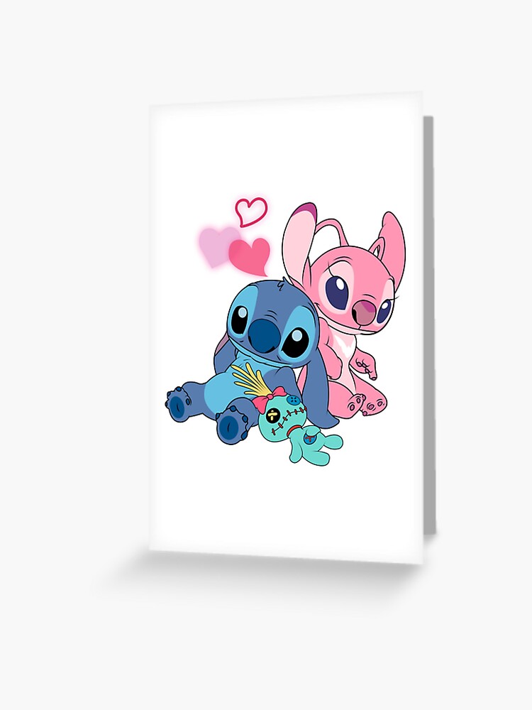 Stitch And Lilo Stitch Angel Love | Greeting Card