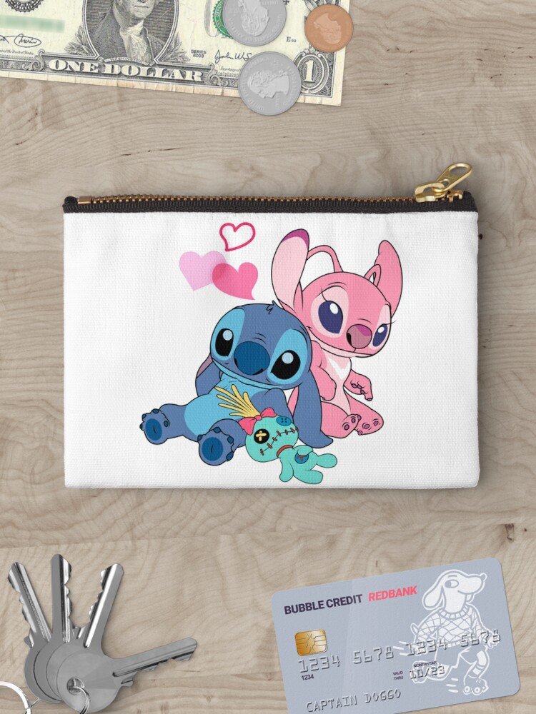 Womens Disney Lilo and Stitch Angel Heart Kisses Zip Pouch by