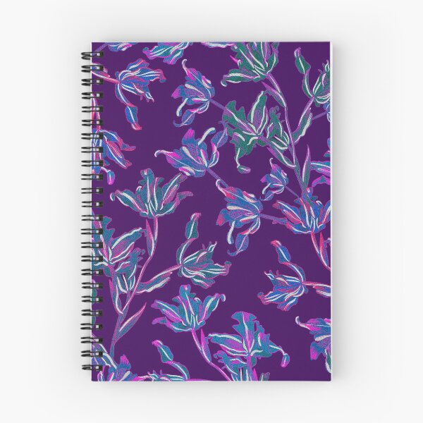 Item preview, Seamless pattern with neon orchids and psychedelic purple tropical foliage designed and sold by ANAKOTO.