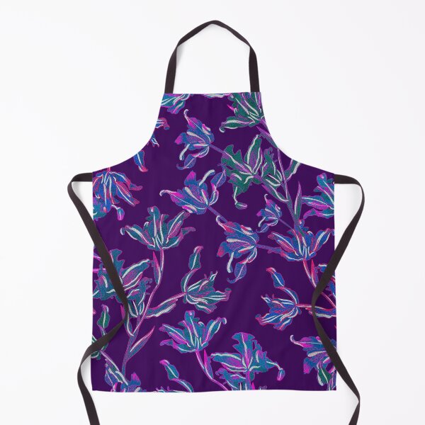 Item preview, Seamless pattern with neon orchids and psychedelic purple tropical foliage designed and sold by ANAKOTO.