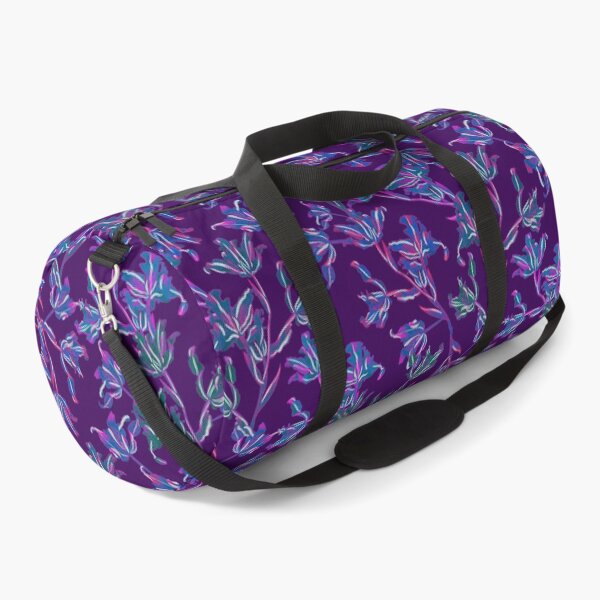 Item preview, Seamless pattern with neon orchids and psychedelic purple tropical foliage designed and sold by ANAKOTO.