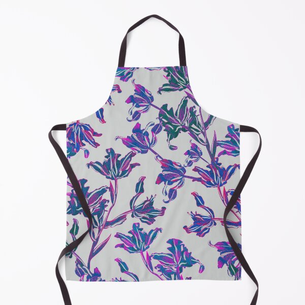 Item preview, Seamless pattern with neon orchids and psychedelic purple tropical foliage designed and sold by ANAKOTO.