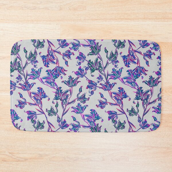 Item preview, Seamless pattern with neon orchids and psychedelic purple tropical foliage designed and sold by ANAKOTO.