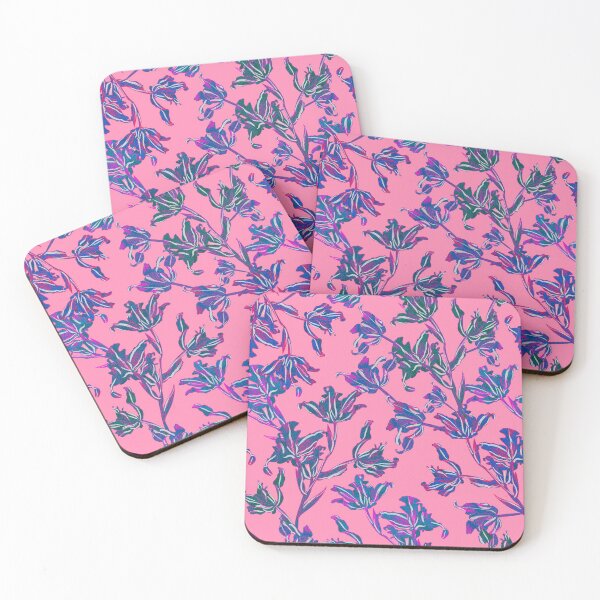 Item preview, Seamless pattern with neon orchids and psychedelic purple tropical foliage designed and sold by ANAKOTO.