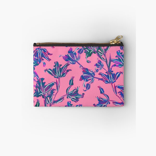 Item preview, Seamless pattern with neon orchids and psychedelic purple tropical foliage designed and sold by ANAKOTO.