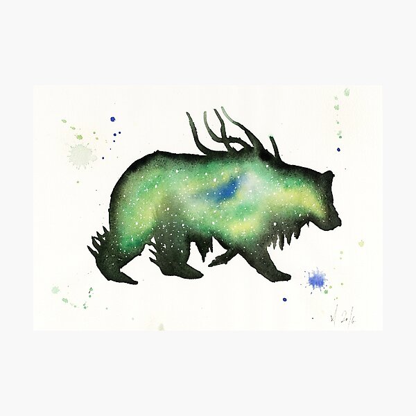 Green Nebula Bear Photographic Print