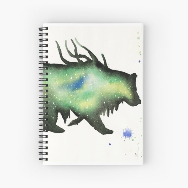 Green Nebula Bear Spiral Notebook