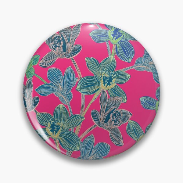Item preview, Seamless pattern with neon orchids and psychedelic purple tropical foliage designed and sold by ANAKOTO.