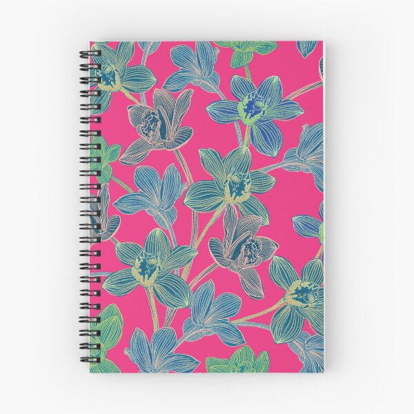Item preview, Seamless pattern with neon orchids and psychedelic purple tropical foliage designed and sold by ANAKOTO.