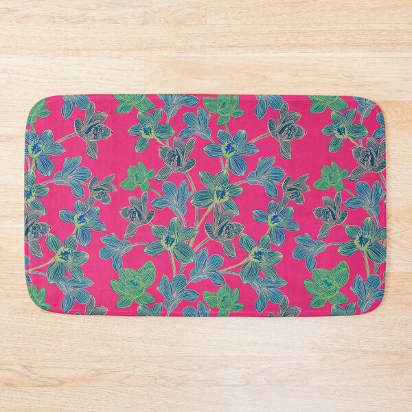 Item preview, Seamless pattern with neon orchids and psychedelic purple tropical foliage designed and sold by ANAKOTO.