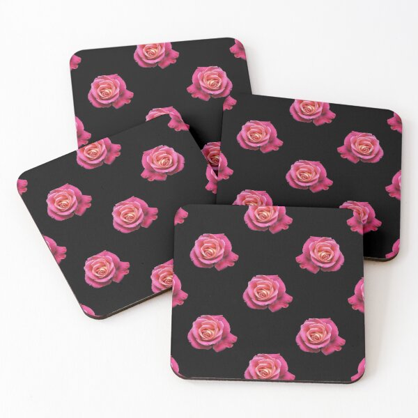 Item preview, Pink Rose Floral Design on Black designed and sold by TrendyArtPrints.