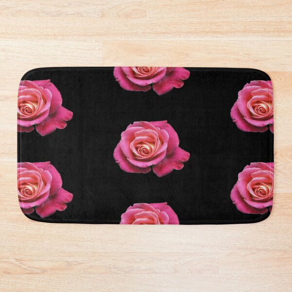Item preview, Pink Rose Floral Design on Black designed and sold by TrendyArtPrints.
