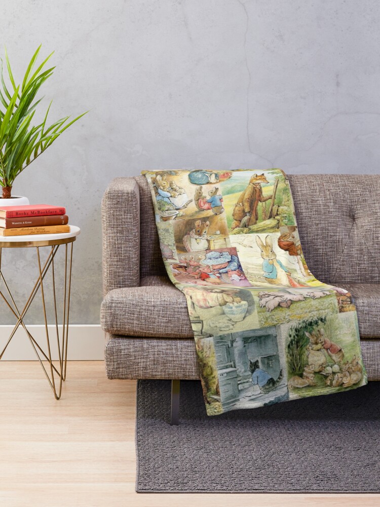 Alternate view of Beatrix Potter Collage Throw Blanket