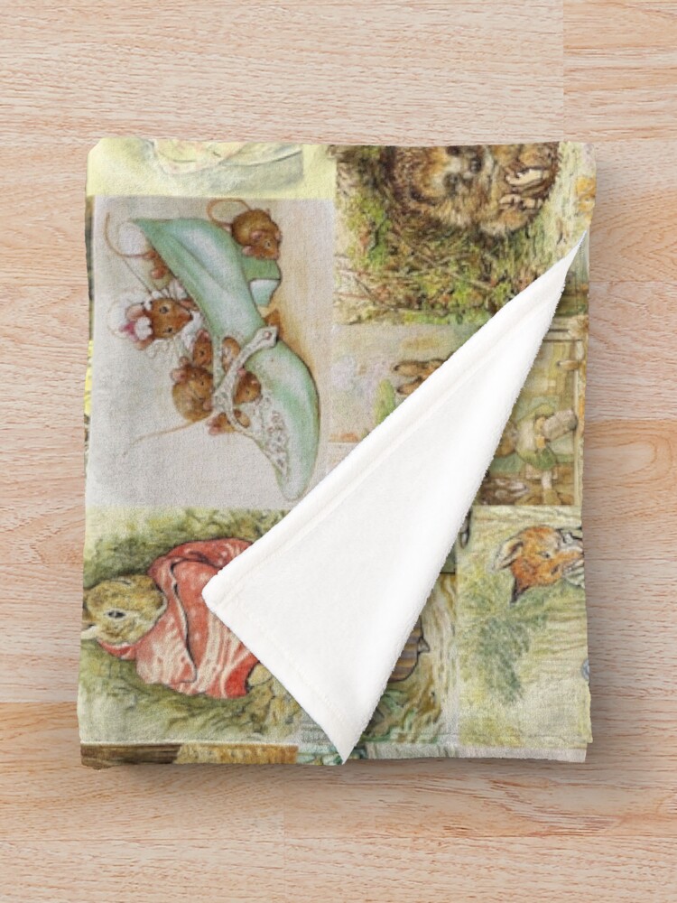 Alternate view of Beatrix Potter Collage Throw Blanket