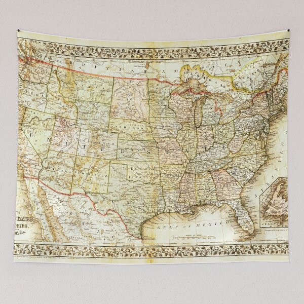Item preview, Old map of US territories  designed and sold by Tanuja  Sharma.