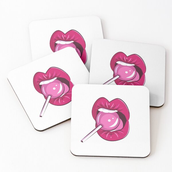 Item preview, Red lips lollipop pop art, Pink lips aesthetic designed and sold by DaniBazz.