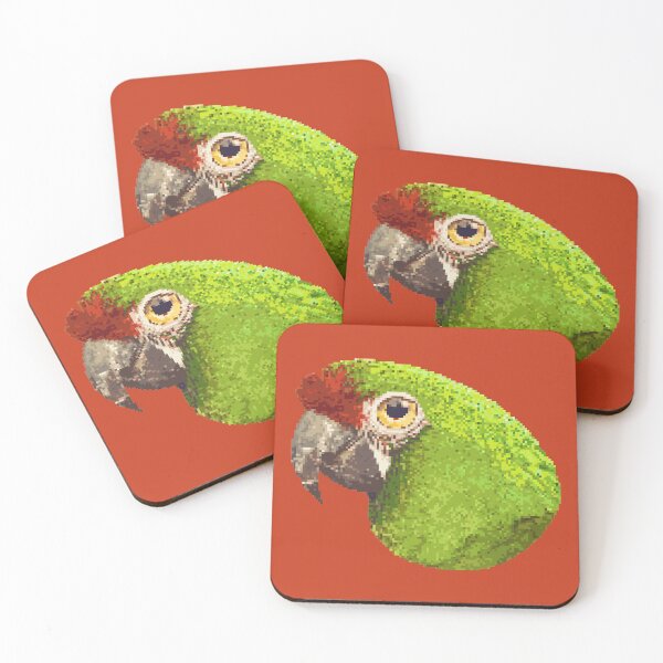 Item preview, Military macaw bird head pixel art designed and sold by unepommedeterre.
