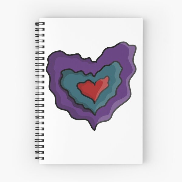 Item preview, Dark Purple heart inside heart hand drawn squiggly  designed and sold by wavethreat.