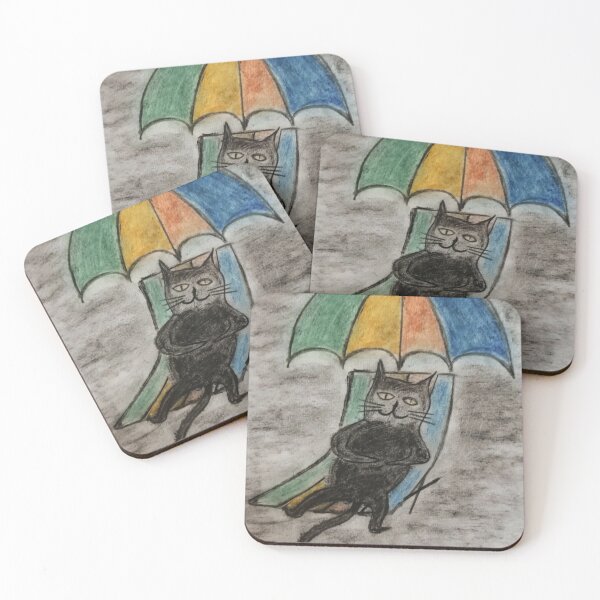 Item preview, black cat in a chaise longue designed and sold by Olga Kydryavskaya.