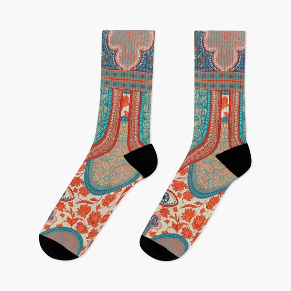 Item preview, Seamless pattern with an all-seeing eye. Ethnic boho chic sacred mystical with gypsy floral ornament blue with orange. designed and sold by ANAKOTO.