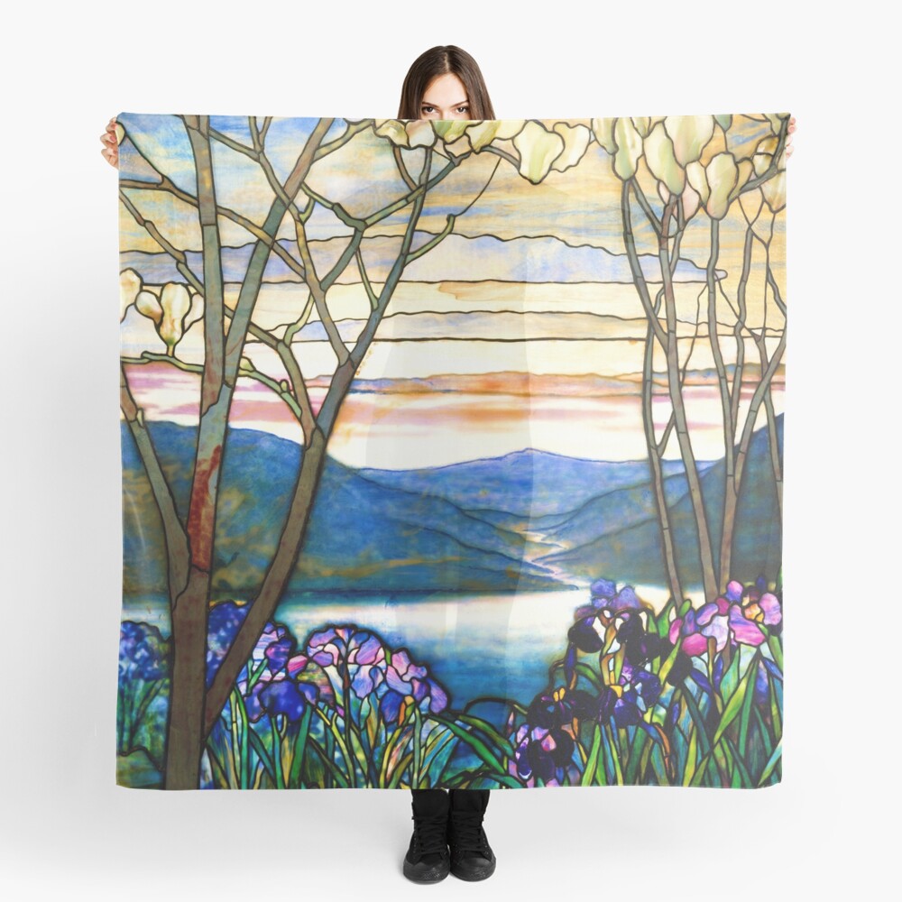 Magnolia and Irises- by Louis Comfort Tiffany digitally enhanced and made  more vibrant by WatermarkNZ Press | Poster