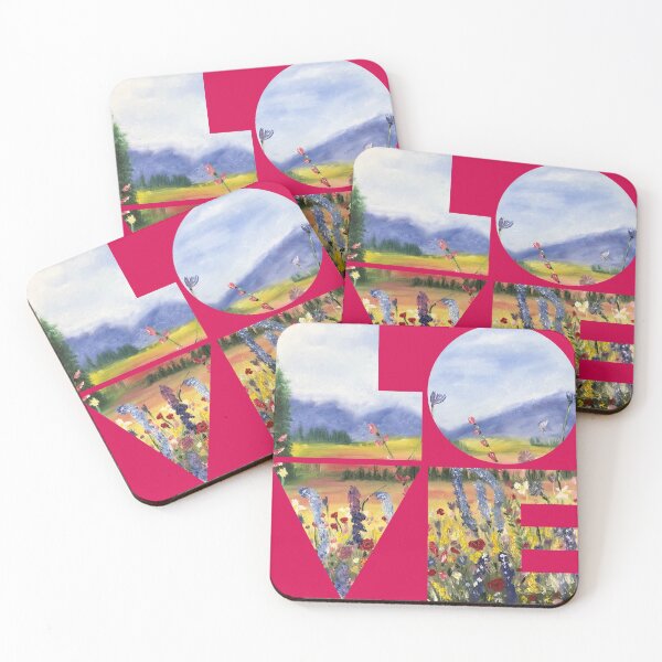 Item preview, Love blue mountains on pink designed and sold by CatherineAlvin.