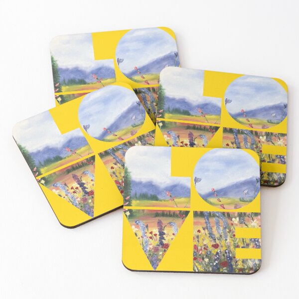 Item preview, Love blue mountains in yellow designed and sold by CatherineAlvin.