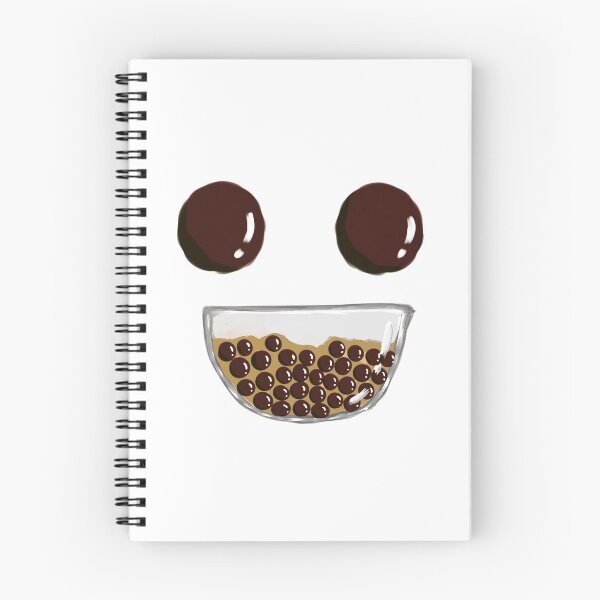 Item preview, cute bubble tea boba smile with pearls as eyes designed and sold by leiriin.