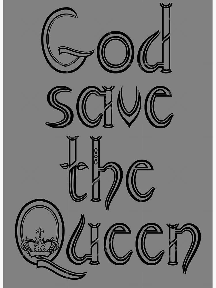 god-save-the-queen-queen-early-logo-design-black-poster-by