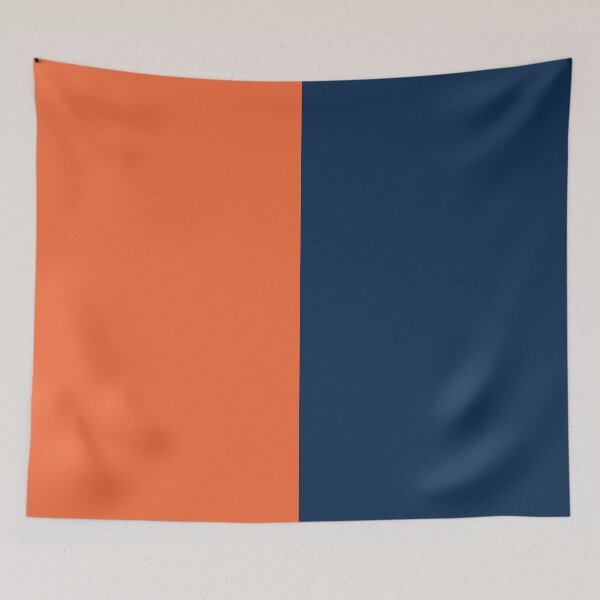 Item preview, Navy Blue And Orange Solid Color designed and sold by PabloPatterns.