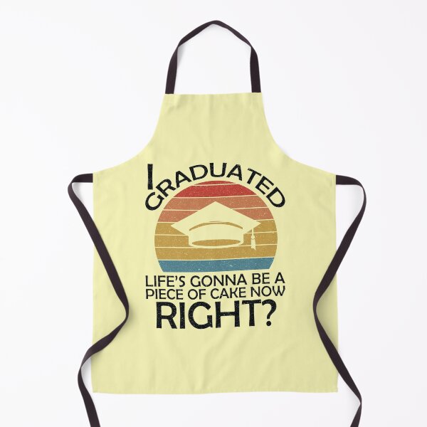 Item preview, I graduated, now life's gonna be a piece of cake, right? - Funny Graduation 2024 - Vintage Sunset - Black Text designed and sold by DrawingBoard.