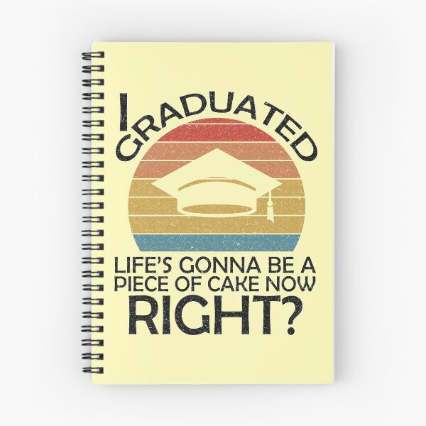 Item preview, I graduated, now life's gonna be a piece of cake, right? - Funny Graduation 2024 - Vintage Sunset - Black Text designed and sold by DrawingBoard.