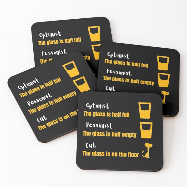 Item preview, Optimist Pessimist Cat Glass Half Full or Empty designed and sold by LJ4EVER.