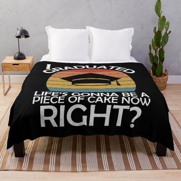 Item preview, I graduated, now life's gonna be a piece of cake, right? - Funny Graduation 2024 - Vintage Sunset designed and sold by DrawingBoard.