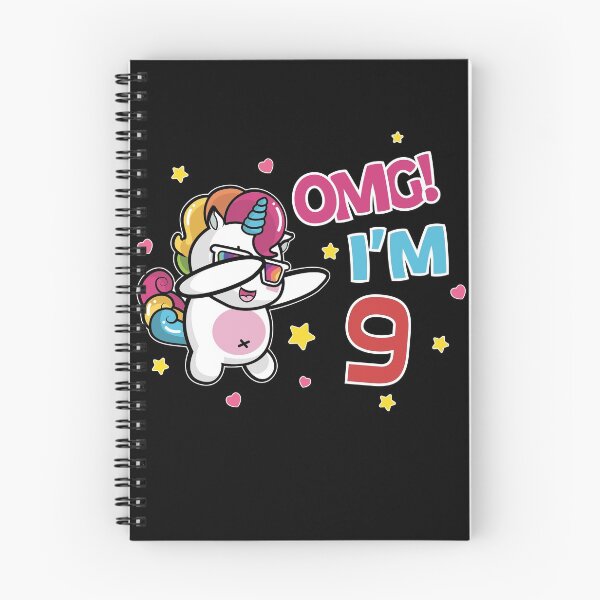 Item preview, Unicorn OMG I'M 9 birthday gift kids / girls designed and sold by Lenny Stahl.