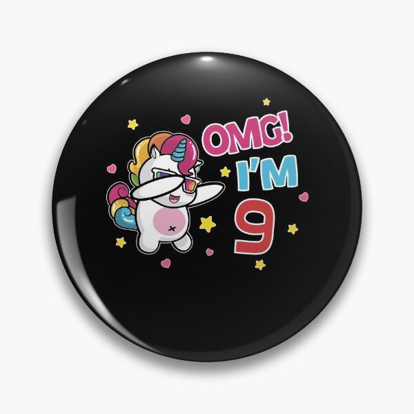 Item preview, Unicorn OMG I'M 9 birthday gift kids / girls designed and sold by Lenny Stahl.