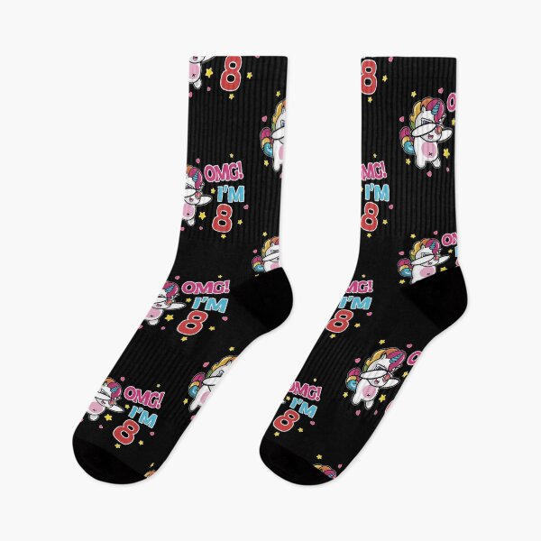Item preview, Unicorn OMG I'M 8 birthday gift kids / girls designed and sold by Lenny Stahl.