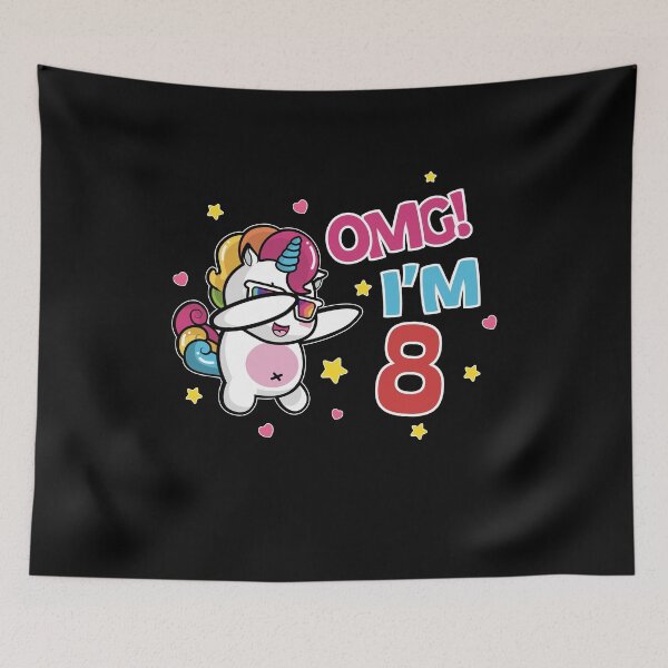 Item preview, Unicorn OMG I'M 8 birthday gift kids / girls designed and sold by Lenny Stahl.