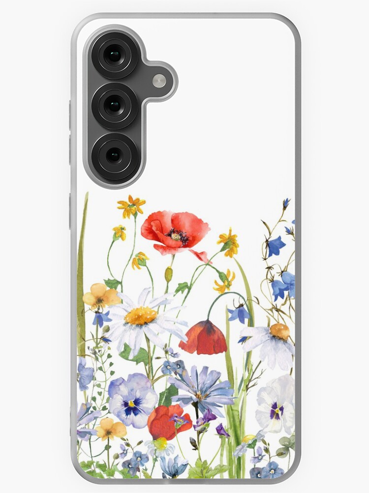 Aperçu 1 sur 4. Coque Samsung Galaxy avec l'œuvre Jardin botanique scandinave Wildflower Summer Meadow II créée et vendue par UtArt.