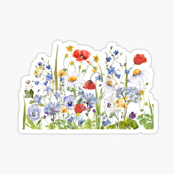 Scandinavian Wildflower Summer Meadow II Sticker
