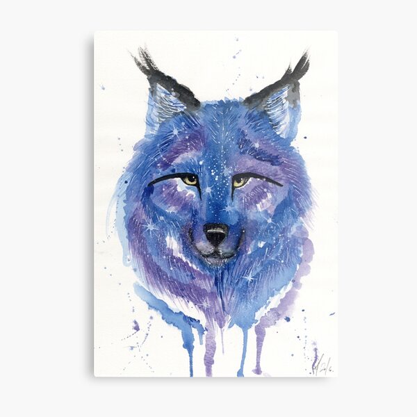 Purple Galaxy Wolf Metal Print