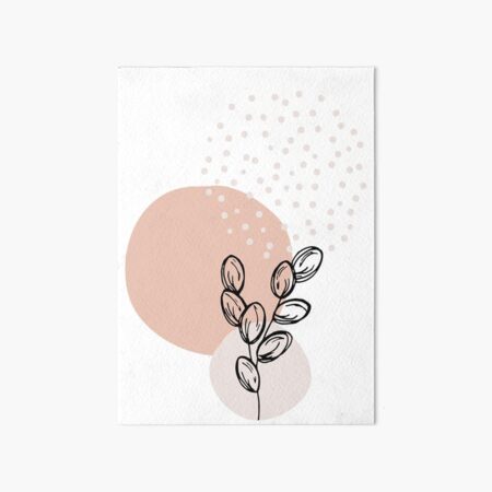boho art, printable wall art, botanical, modern home deco, minimalist wall art Art Board Print
