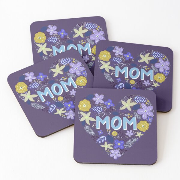 Item preview, Mom in Floral Heart - Violet and Yellow designed and sold by Artsychoke.