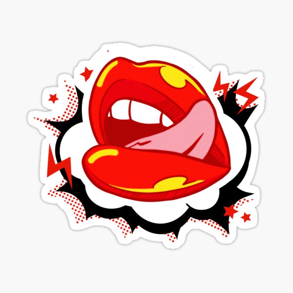 Sexy Red Lips Pop Art Design Sticker For Sale By Aredshirt Redbubble