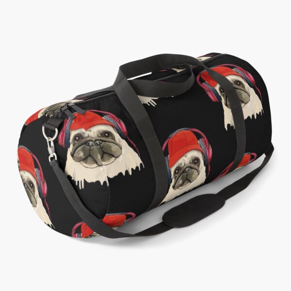 Item preview, Pug, pug face and music headphones, pug lovers, gift for pug lovers designed and sold by Collagedream.
