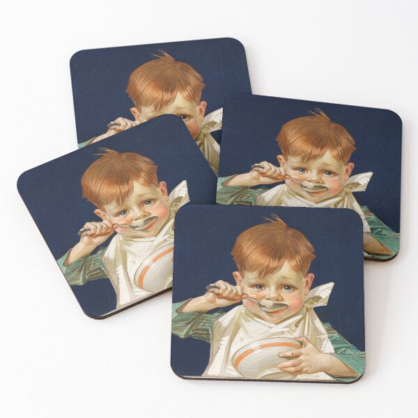 Item preview, Little boy eating breakfast by J. C. Leyendecker - Vintage Art designed and sold by RickE.
