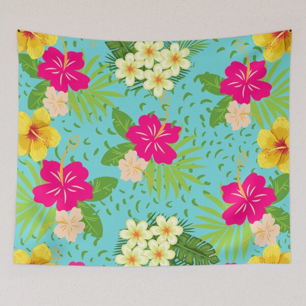 Item preview, tropical floral pattern design designed and sold by Merry Jamshaid.